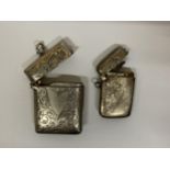 TWO VINTAGE VESTA CASES TO INCLUDE A BIRMINGHAM HALLMARKED SILVER EXAMPLE