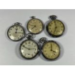 FIVE VINTAGE POCKET WATCHES, SMITHS ETC