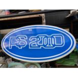 A LARGE OVAL RS2000 ILLUMINATED LIGHT BOX SIGN - WORKING ORDER AT TIME OF CATALOGUING. WIDTH 86CM,