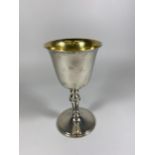 A HALLMARKED SILVER GOBLET - NEWCASTLE UNDER LYME CENTENARY