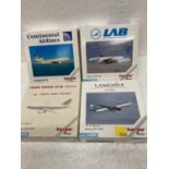 FOUR HERPA WINGS COLLECTION PLANES - SCALE 1:500