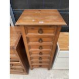 A MODERN PINE CHEST OF SEVEN DRAWERS, 19" WIDE
