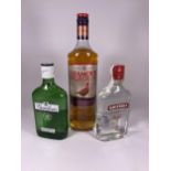 3 X MIXED SPIRITS - 1L FAMOUS GROUSE, 35CL GORDONS GIN & 35CL SMIRNOFF VODKA