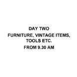 DAY TWO - FURNITURE, VINTAGE ITEMS, ETC - LOTS BEING ADDED DAILY