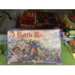 FPUR BOXED GAMES TO INCLUDE BATTLEMASTERS, WARHAMMER, RISK AND CAPTAIN SCARLET