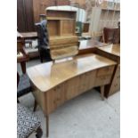 A MID 20TH CENTURY INVERTED BOWFRONT DRESSING TABLE, 48" WIDE