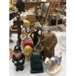 A QUANTITY OF CERAMIC ITEMS TO INCLUDE FIGURINES, ETC