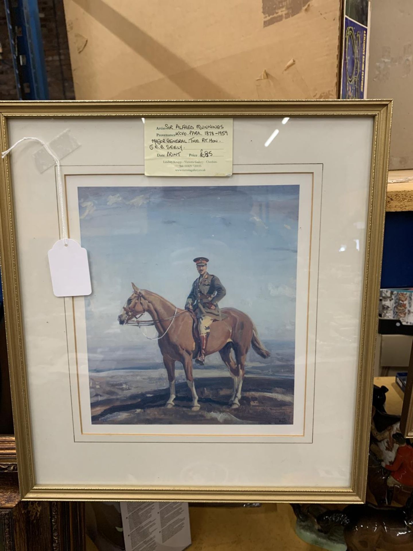 TWO FRAMED PRINTS BY SIR ALFRED MUNNINGS - ONE MAJOR GENERAL, THE EARL OF ATHLONE, THE OTHER MAJOR - Image 5 of 8
