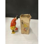 A VINTAGE BOXED TINPLATE MECHANICAL INVERTED CLOWN MODEL