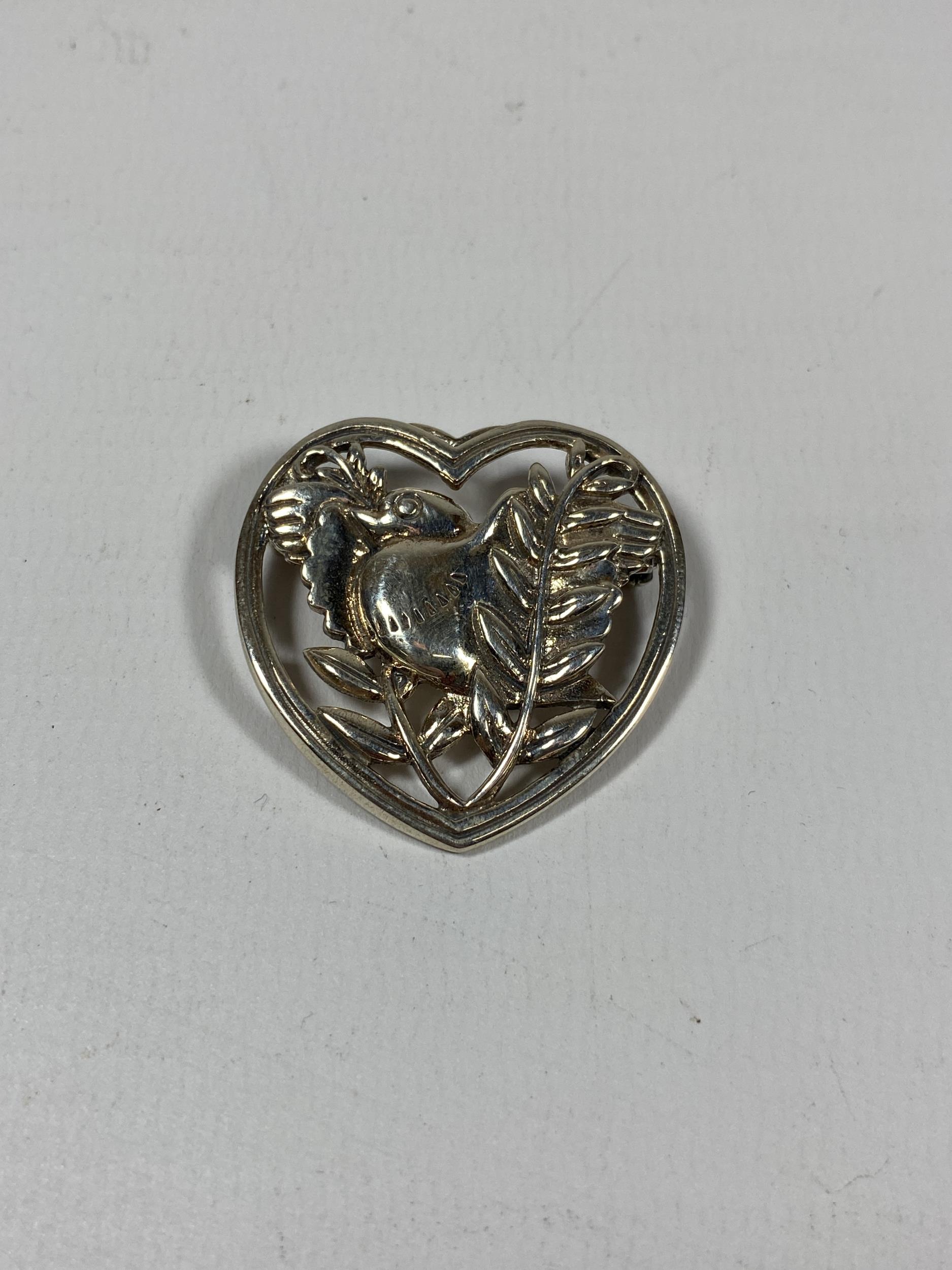 A DANISH STERLING SILVER BIRD BROOCH