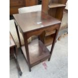 A 19TH CENTURY MAHOGANY 13" SQUARE WASHSTAND