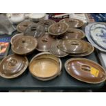 A QUANTITY OF FRENCH OVAL AND ROUND LIDDED DISHES BELIEVED PURCHASED FROM HARRODS
