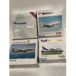 FOUR HERPA WINGS COLLECTION PLANES