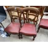 THREE VICTORIAN MAHOGANY DINING CHAIRS