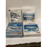 FOUR HERPA WINGS COLLECTION PLANES - SCALE 1:500