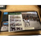 A SET OF FOUR CECIL ALDIN RECTANGULAR TABLE MATS AND COASTERS 'THE COTTESBROOK HUNT, THE SWAN