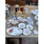 AN ASSORTMENT OF CERAMIC ITEMS TO INCLUDE ROYAL ALBERT, AYNSLEY AND ROYAL TUDOR ETC