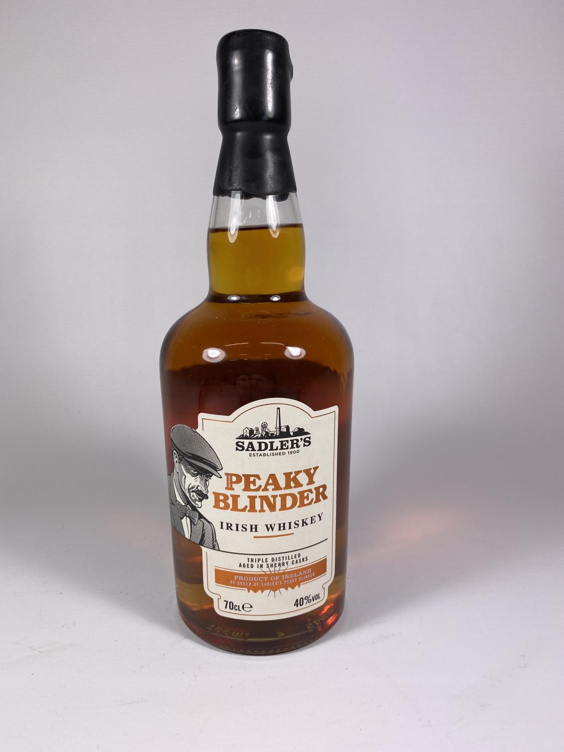 1 X 70CL BOTTLE - SADLER'S PEAKY BLINDER IRISH WHISKEY