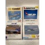 FOUR HERPA WINGS COLLECTION PLANES - SCALE 1:500