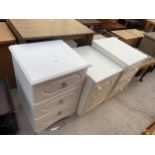 TWO MODERN BEDROOM CHESTS AND A SMALL CUPBOARD