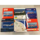 A MIXED LOT OF SIX BOXED AEROPLANE MODELS, HERPA ETC