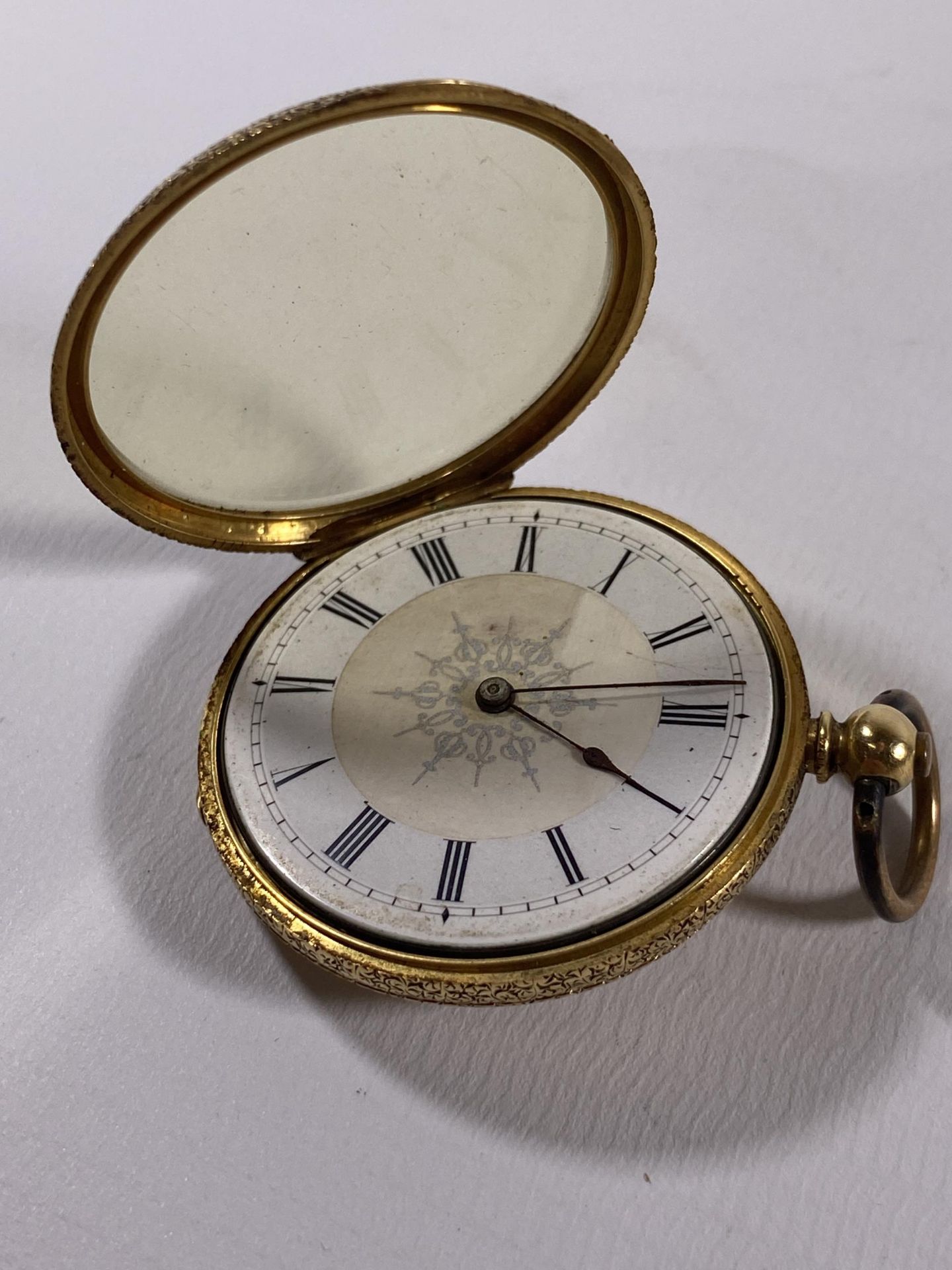 AN 18CT YELLOW GOLD CONTINENTAL OPEN FACED POCKET WATCH, GROSS WEIGHT 40.3G - Bild 5 aus 6