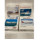 FOUR HERPA WINGS COLLECTION PLANES - SCALE 1:500