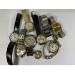A GROUP OF VINTAGE WATCHES TO INCLUDE SEKONDA, TIMEX, MAJEX ETC