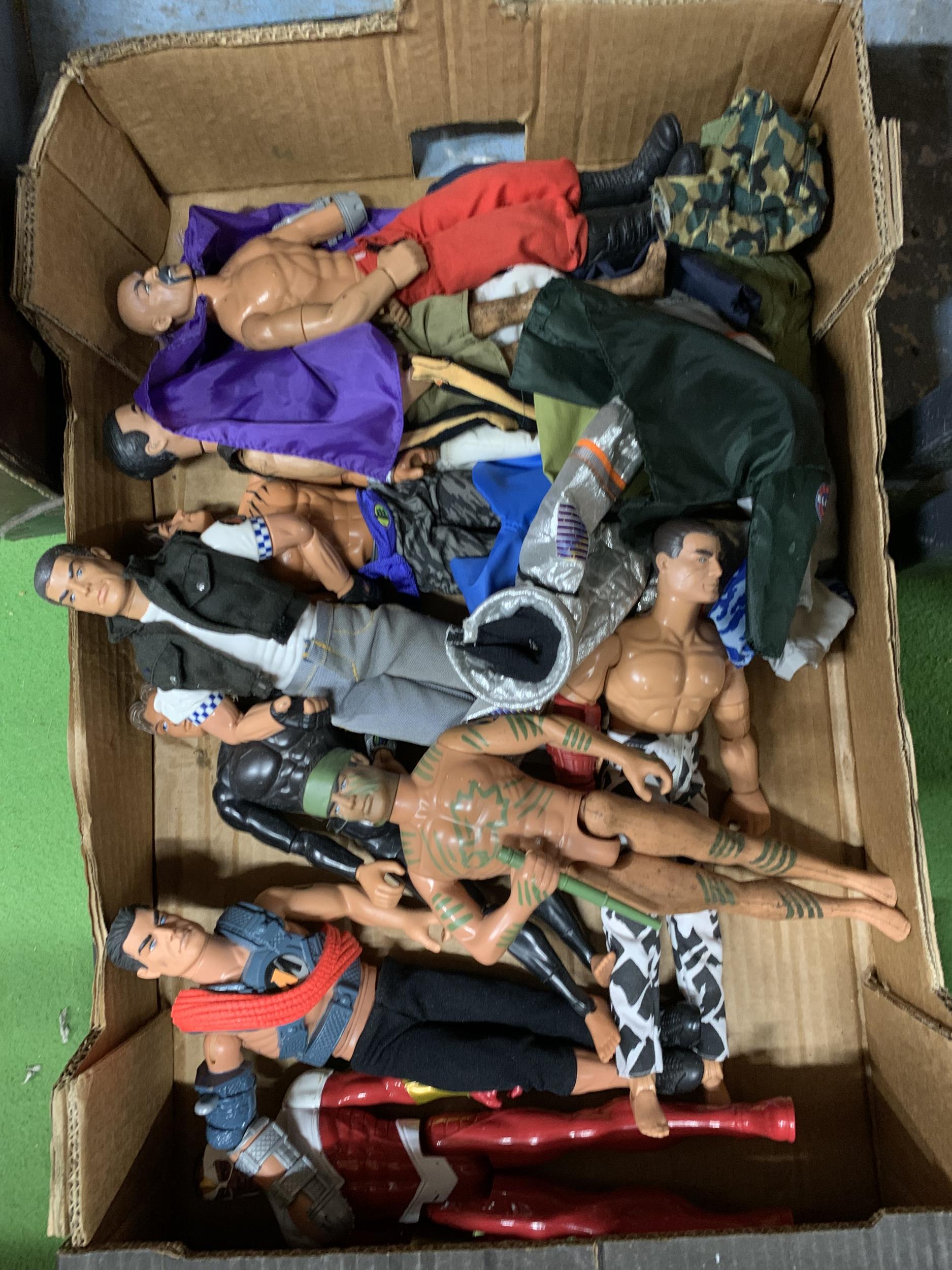 A BOX OF ASSORTED ACTION MAN FIGURES
