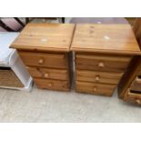 A PAIR OF MODERN PINE BEDSIDE CHESTS
