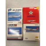 FOUR HERPA WINGS COLLECTION PLANES - SCALE 1:500