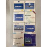 EIGHT BOXED HERPA WINGS COLLECTION MODEL AEROPLANES - SCALE 1:500