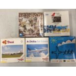 A MIXED LOT OF FIVE BOXED AEROPLANE MODELS, HERPA ETC