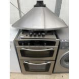 AN ELECTROLUX FREESTANDING OVEN, A GAS ELECTROLUX HOB AND A STAINLESS STEEL EXTRACTOR FAN