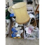 AN ASSORTMENT OF HOUSEHOLD CLEARANCE ITEMS TO INCLUDE CERAMICS AND GLASS WARE ETC