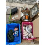 AN ASSORTMENT OF HOUSEHOLD CLEARANCE ITEMS TO INCLUDE CERAMICS AND PRINTS ETC