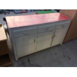 A 1950'S FORMICA TOP KITCHEN SIDEBOARD, 60" WIDE