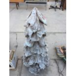 A DECORATIVE HANDMADE OAK CHRISTMAS TREE (HEIGHT 120CM)
