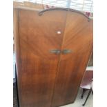 A MID 20TH CENTURY OAK 'AUSTINSUITE' TWO DOOR WARDROBE, 48" WIDE