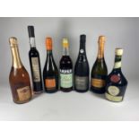 7 X MIXED BOTTLES - MARTINI, CAMPARI, CANTI ETC