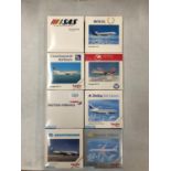 EIGHT BOXED HERPA WINGS COLLECTION MODEL AEROPLANES - SCALE 1:500