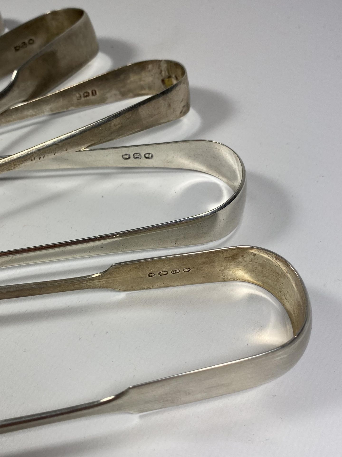 FIVE ASSORTED HALLMARKED SILVER SUGAR TONGS - Image 2 of 3