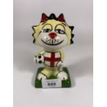 A LORNA BAILEY POTTERY CAT - ENGLAND FOOTBALL CAT