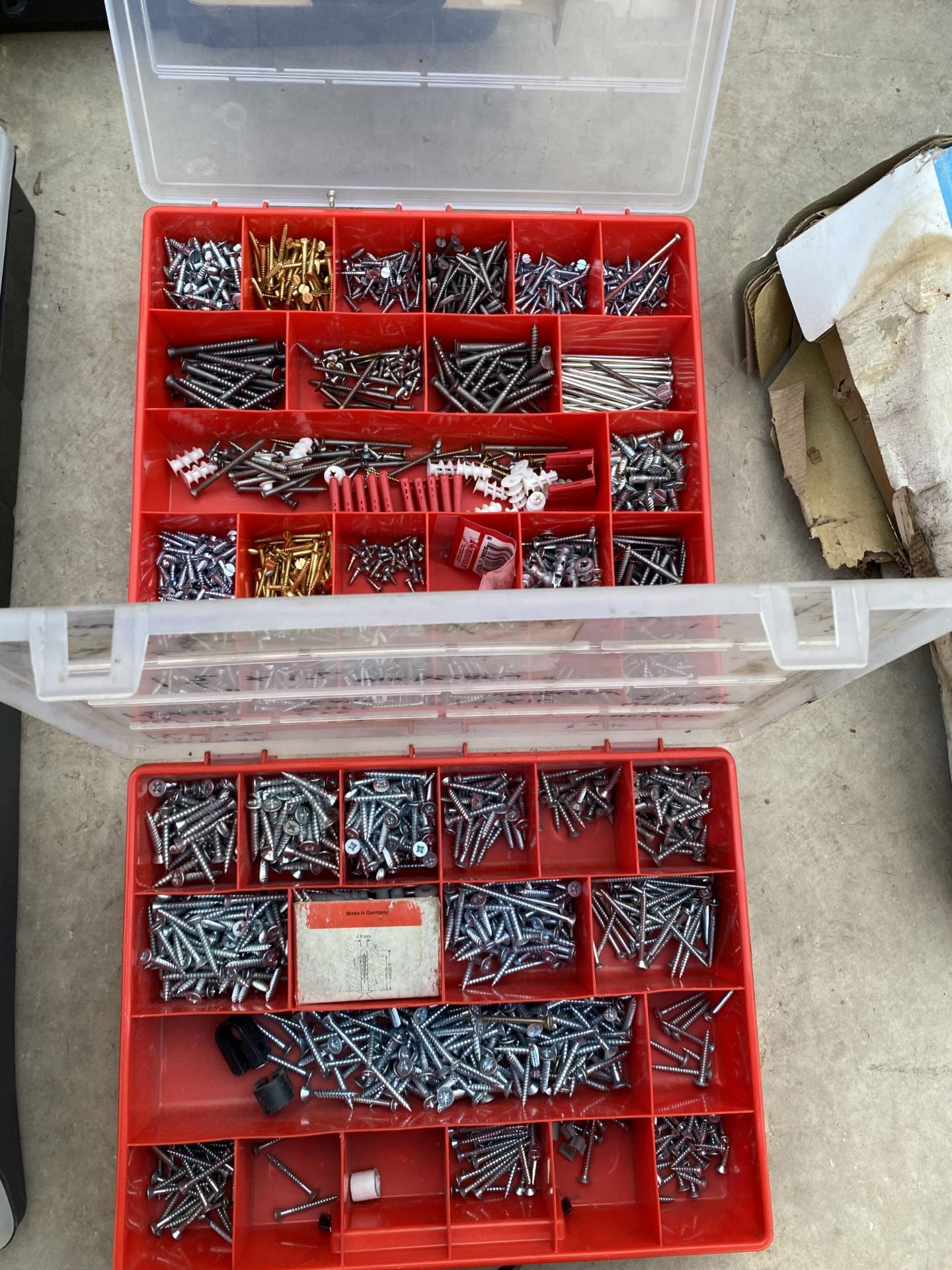 TWO SECTIONAL PLASTIC TRAYS WITH AN ASSORTMENT OF HARDWARE - Image 2 of 4