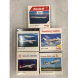 FIVE BOXED HERPA WINGS COLLECTION MODEL AEROPLANES - SCALE 1:500