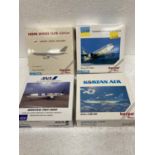 FOUR HERPA WINGS COLLECTION PLANES - SCALE 1:500