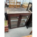 A LATE VICTORIAN TWO DOOR BOOKCASE TOP, 37" WIDE