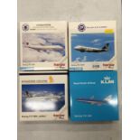 FOUR HERPA WINGS COLLECTION PLANES - SCALE 1:500