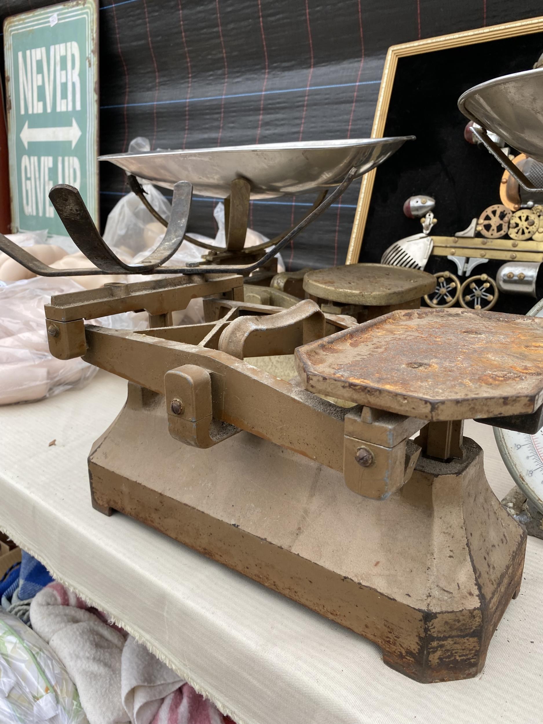 TWO SET OF VINTAGE BALANCE SCALES AND A FURTHER VINTAGE WAYMASTER SCALE - Image 3 of 4