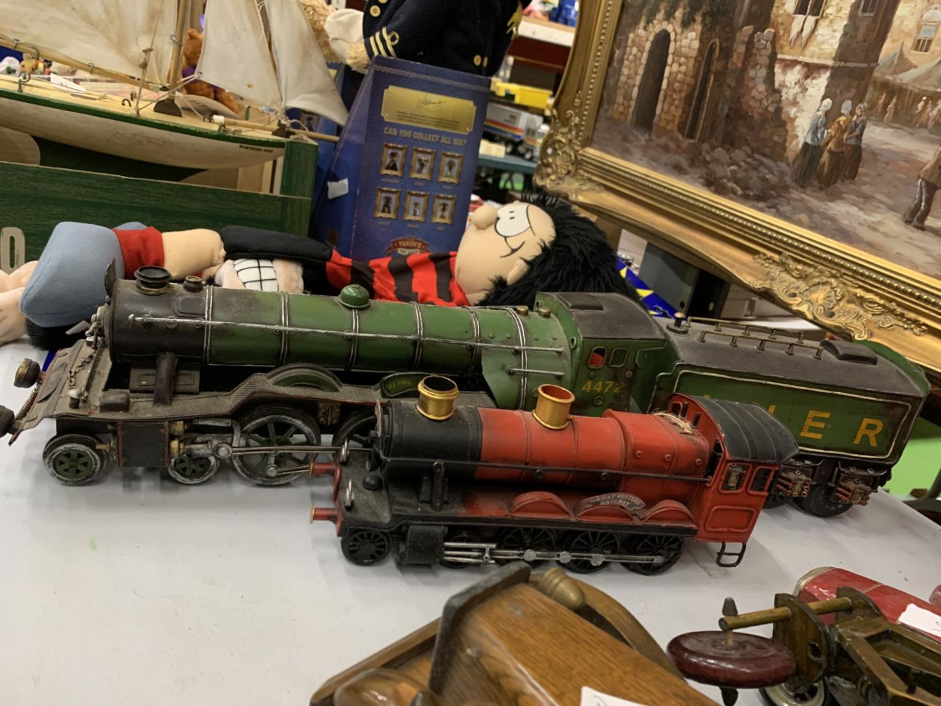 TWO TIN LOCOMOTIVE MODELS - 4472 & GREAT WESTERN RAILWAY